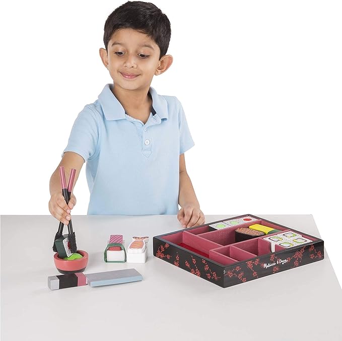 Melissa & Doug Sushi Slicing Wooden Play Food Set