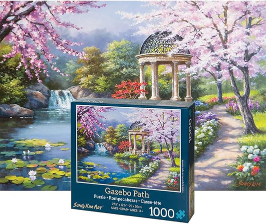 Sung Kim Art - Jigsaw Puzzle 1000 Piece for Adults (Gazebo Path)