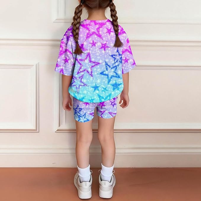 K-POP DEM0N Hunters Outfits for Girls, 2 Piece T-Shirts and Apparel Sets Birthday Gift