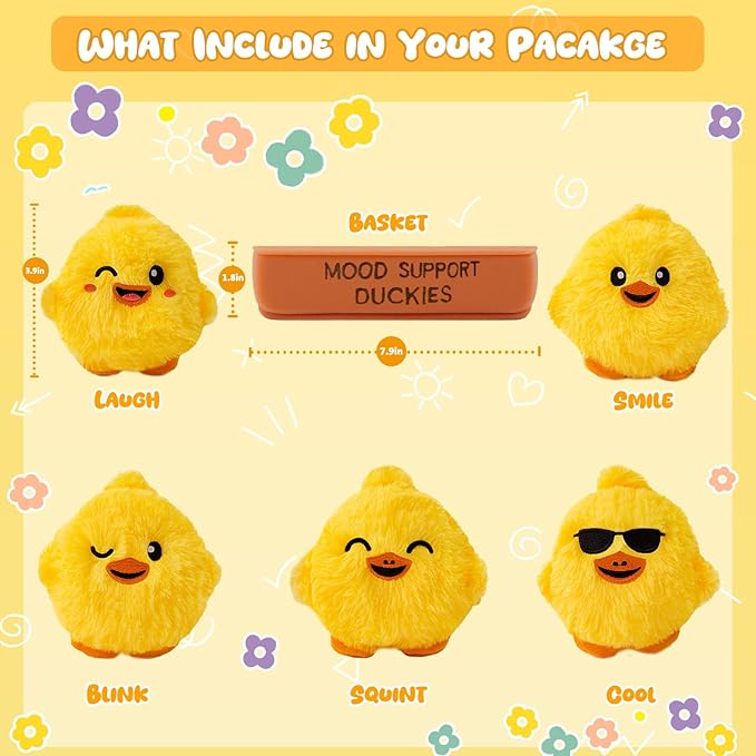 Stuffed Animal Cute Duck Plush Toys | Squishy Duckies Stuffed Animals Toys for Stress Relief | Cute Desk Decor Comfort Present for Kids, Teens, Adults | Birthday