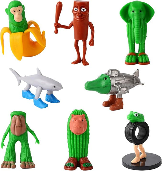 8PCS Italian Brainrot Action Figure,Cute Tralalero Tralala Figures，Tung Tung Tung Sahur, BRR BRR Patapim,Shark Figures Toys, Collectible Animals Figurine Doll Gifts for Fans