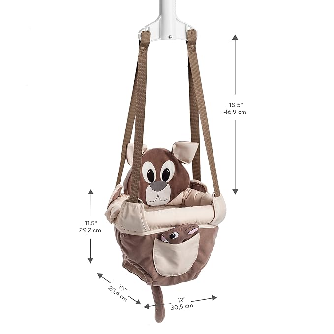 Evenflo Exersaucer Johnny Jumper Featuring Easy-to-Use Clamp Attachment for Quick and Tool-Free Set Up and Adjustable Straps to Customize The Height for Your Child, Roo