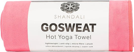 Shandali GoSweat Non-Slip Hot Yoga Towel with Super-Absorbent Soft Suede Microfiber in Many Colors, for Bikram Pilates and Yoga Mats.