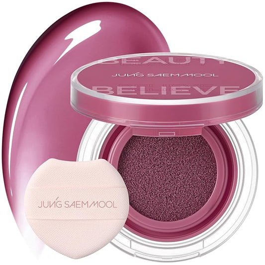 JUNG SAEM MOOL Artist Cushion Blush | Easy to Blend with Puff, Buildable Liquid Blush for Cheeks with a Dewy & Natural Finish, Korean Makeup (Plop Berry)