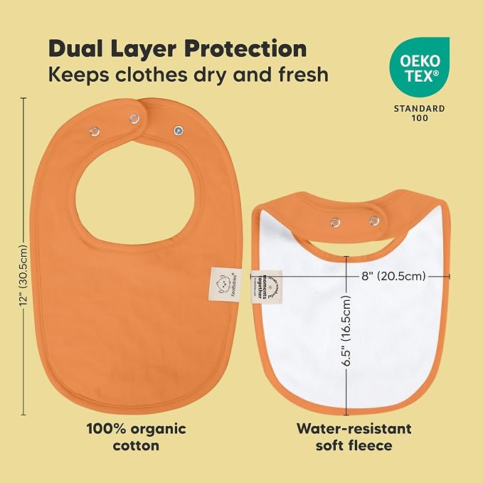 KeaBabies 8-Pack Organic Baby Bibs for Drooling and Teething - Soft Cotton Bibs for Baby Girl, Boy, Extra Absorbent, Easy to Clean & Put On for Toddler, Newborn, Infant 0-24 Months (Cruise)