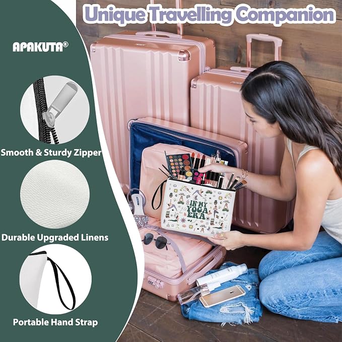 Yoga Gifts for Women Funny IN MY YOGA ERA Zipper Bag, Gift for Yoga Lovers Yoga Stuff Makeup Bag Meditation Birthday Christmas Gifts for Sister Friends Yoga Instructor