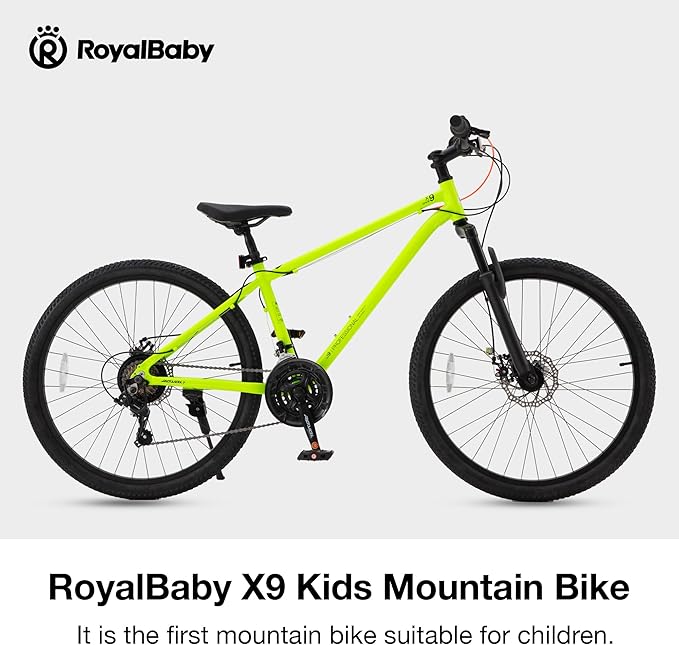 RoyalBaby Kids Mountain Bike for Boys and Girls, Ultra-Light Aluminum 20-26 Inch Wheel Bicycle for 6-14 Years Old Children, 7/21-Speeds Drivetrain