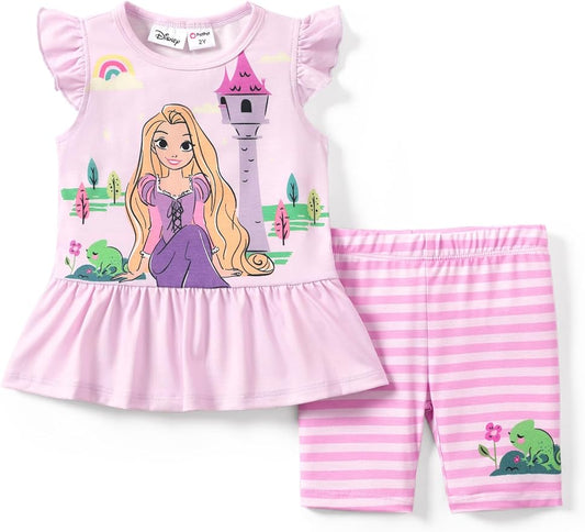 Disney Minnie Mouse Frozen Princess Marvel Toddler Girls Clothes Long Sleeve Sweatshirt + Leggings 2pcs Outfits Set 2-6Y