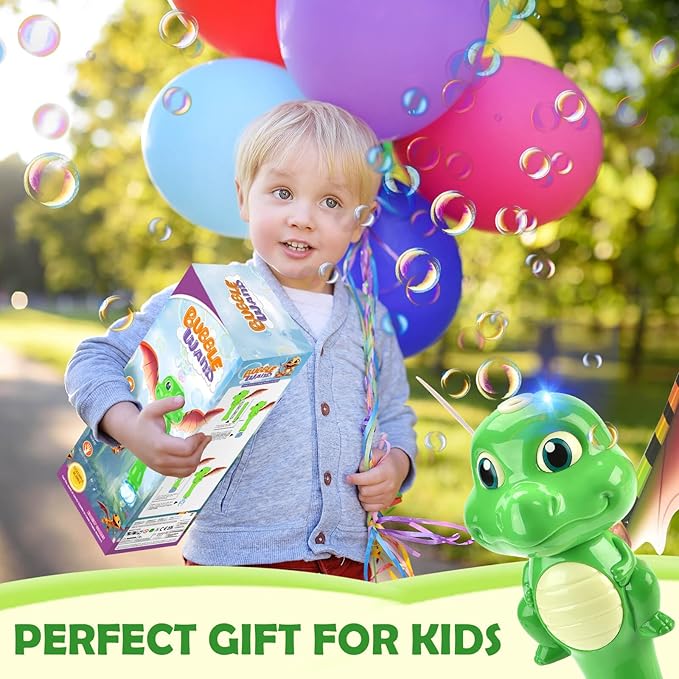 Dinosaur Bubble Wand Toys for Kids Age 3 4 5 6 7 8 Years Old: Bubbles Machine for Kids, Toddler Outdoor Toys, Gifts Birthday Presents for 3 4 5 6 Year Old Boys Girls