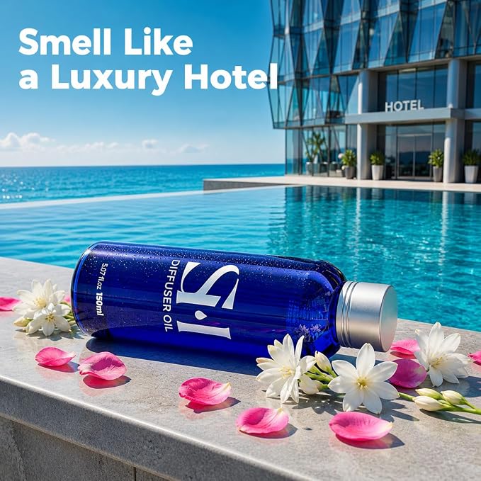 Lavender LR13 Hotel Scent Diffuser Oil | 5.07 Fl oz (150 ml) - Waterless Diffuser Oil Refill & Highly Concentrated Fragrance Oil, Diffuser Oil Scents Luxury, Hotel Oil Diffuser