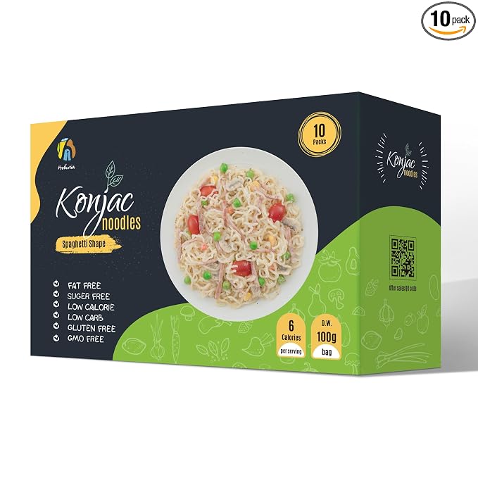 Hethstia Konjac Noodles, 10 Packs Shirataki Spaghetti – Low Carb, Vegan | Low Calorie, Ready To Eat Konjac Pasta – Keto, Gluten-Free, Fat-Free, 0 Sugar, Healthy Low Carb Pasta Substitute