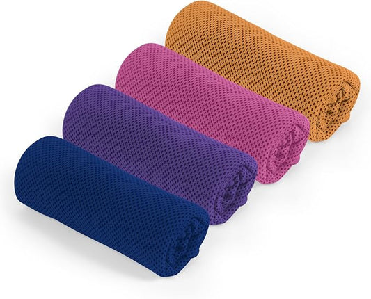 4 Pack Cool Towels for Gym Yoga Fitess Running Hiking Tennis,Cooling Towel for Neck and Face(4 Pack-04)