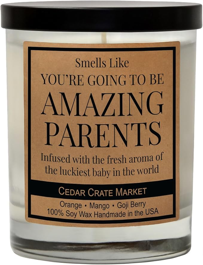 New Parents Gifts for Couples, Her, Him, Gender Reveal Gifts for Parents to Be, New Mom, Dad, Pregnancy, Unique Present for Expecting Mom, Dad, Mother's Day & Father's Day, 100% Soy Wax - Made in USA