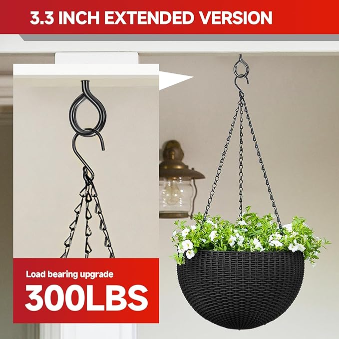 3.3 inch Eye Bolts - 20 Pcs Eyes Hooks Screw Heavy Duty 300 lbs Breaking Strength Black Rust-Resistant, Screw for Hanging Plant, Fixed Cablees, Indoor & Outdoor Use