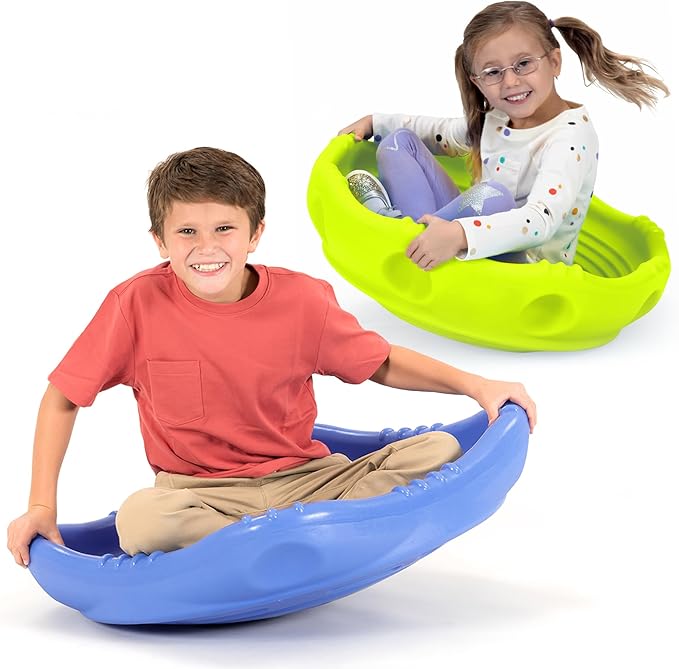Simplay3 Two Sided Rock Around Wobble Disk and Climbing Dome 2 Pack for Toddlers and Kids - Rocking and Climbing - Indoor/Outdoor (Multicolor, 2 Pack)