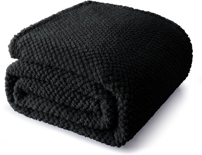 Whale Flotilla Soft Fleece King Size Bed Blanket, Black | 90x104 Inch, Suitable for Bed, Fluffy Fuzzy Jacquard Blankets for All Season, Lightweight and Cozy
