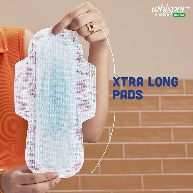 Whisper Choice Sanitary Pads for Women, XL 20 Napkins