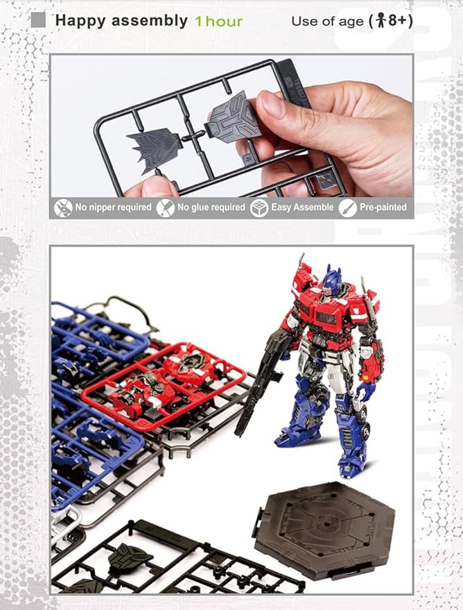 Transformers Optimus Prime Figure Model Kit – Freightliner FLA Cabover Easy to Assemble 3D Articulated Action Pre Painted Collectible Series Toys Hobby 03111