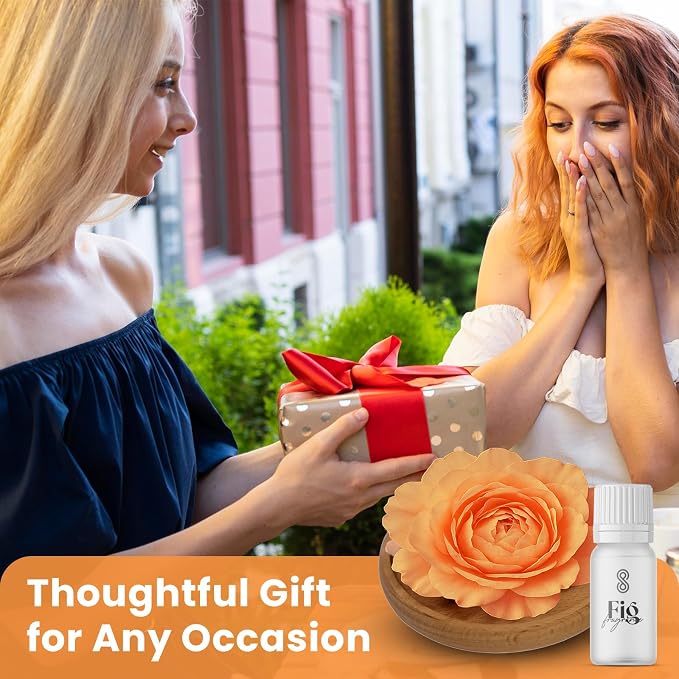 Aroma Diffuser Diatomite Tree Peony Flower Oil Diffuser with Aromatherapy Fragrant Oil Diffusers for Home, Room Decor Fig Fragrance 10 ML (Diatomite Tree (Orange))