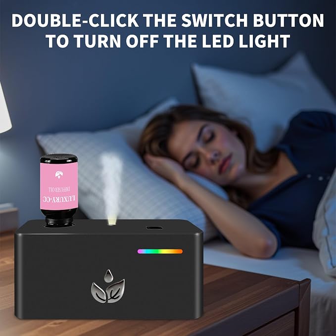 Waterless Essential Oil Diffuser with 10pcs Mixed Fragrance Oils, Automatic Scent Diffusers, Rechargeable Air Aromatherapy Diffuser with 3 Spray Modes for Home Office Hotel