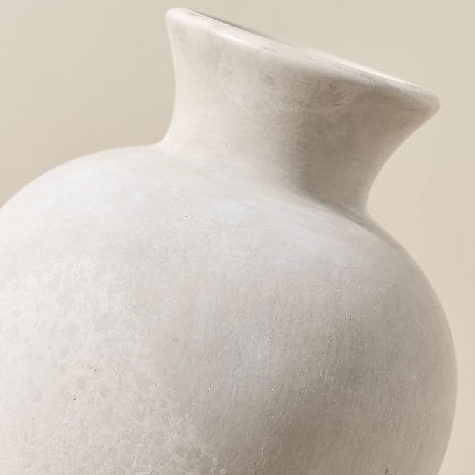 7.2" Ceramic Vase for Home Decor, Decorative Terracotta Farmhouse Rustic Vases for Living Room Kitchen Bedroom Bathroom Entryway Mantel Table, Pottery Vases for Pampas Grass Dried Fresh Flowers