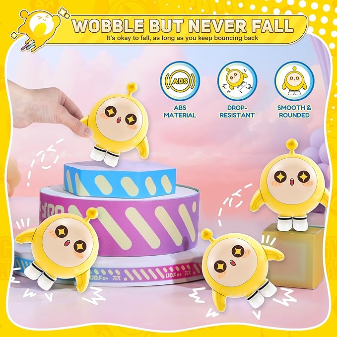 ALPHA Eggy 2-in-1 Wobbler Toys for All Ages, Cute Tumbler Toys for Kids' Birthday Holidays