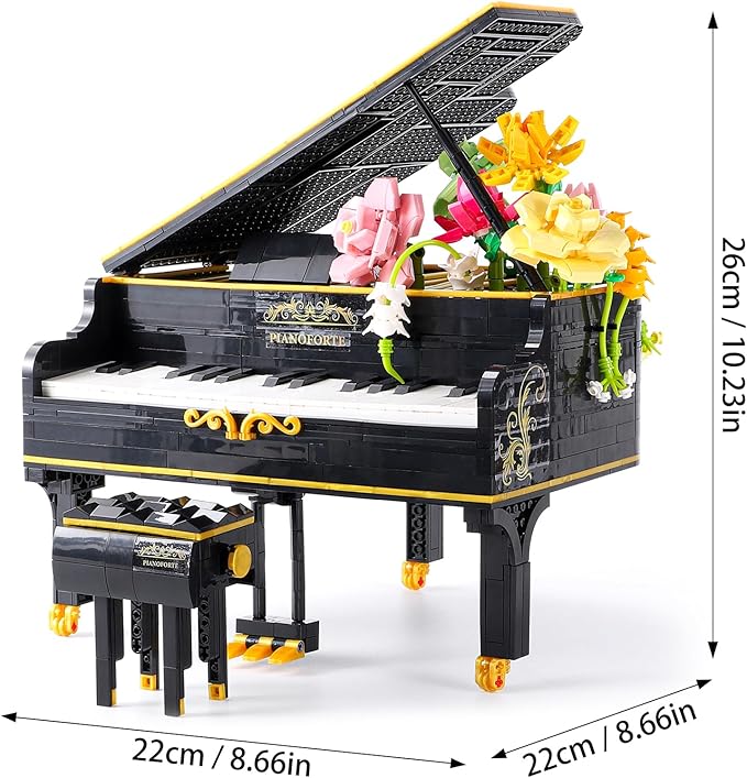 1306pcs Mini Ideas Piano Model Building Block Set, Music Lovers Collection Set, The Best Gift for Boys and Girls