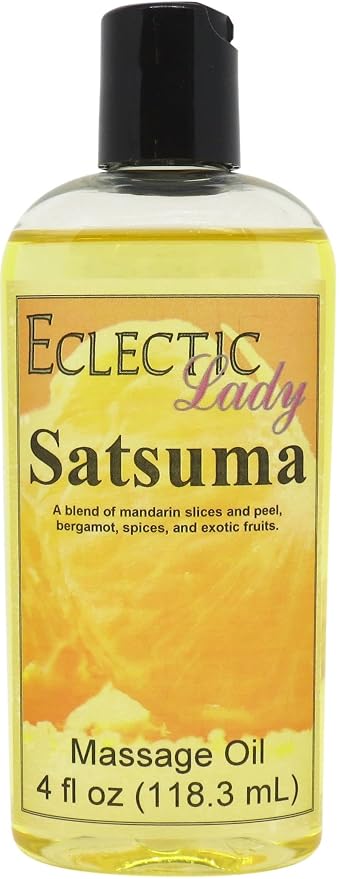 Satsuma Massage Oil, 4 oz, With Sweet Almond Oil and Jojoba Oil