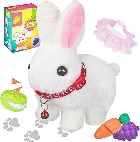 Walking Bunny Toys for Kids, Bunny Stuffed Animal Interactive Electronic Toys, Swinging Ears, Twitching Mouth and Nose, Easter Christmas and Birthday Gift, Suitable for Toddlers 3, 4, 5, 6, 7Years Old