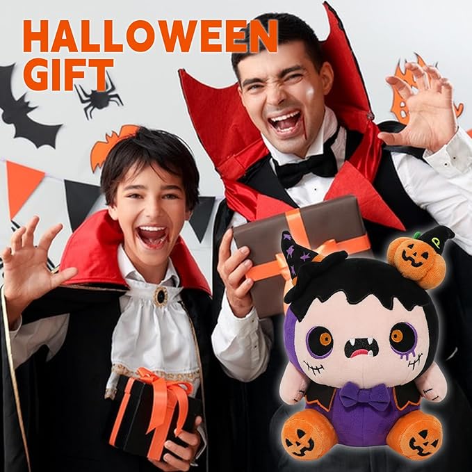 Halloween Monster Plush,Witch & Pumpkin Devil Plush,Soft Halloween Stuffed Animal Scary Plushies for Decor,Gifts & Movie Nights