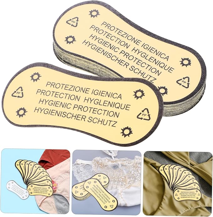 GANAZONO 100pcs Protective Stickers for Swimwear Adhesive Panty Liners Warning Labels for
