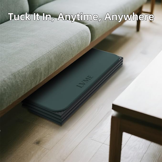 Foldable Yoga Mat 0.32 inches Thick(8mm), SGS Certified POE Material | Non Slip, 71 x 24 inches, Foldable for Travel, Pilates, Camping, Environmental Sports Mat, Odorless