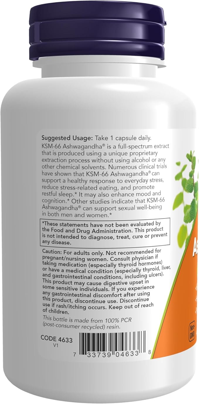 Now Supplements, KSM-66 Ashwagandha®, Stress and Sleep Support, 90 Veg Capsules