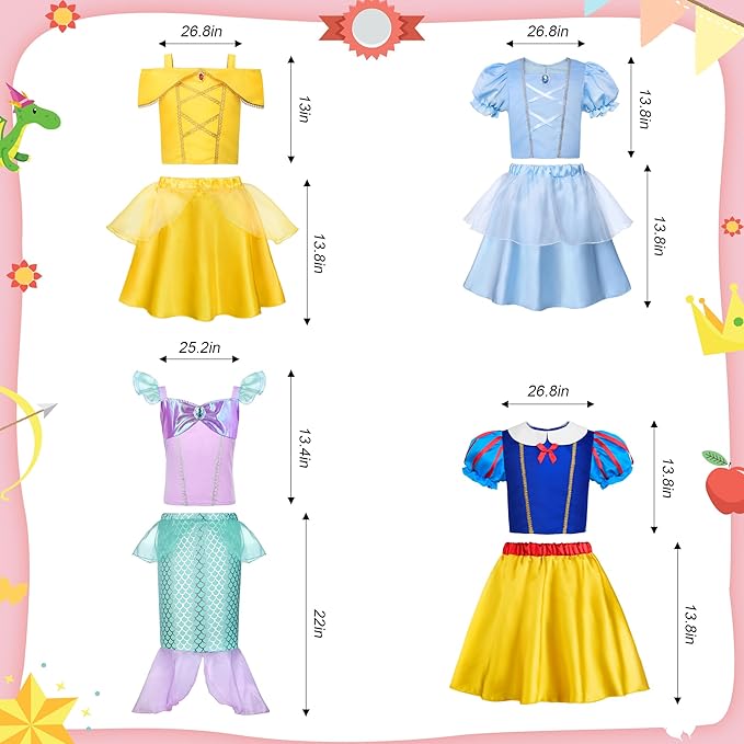 ReliBeauty Princess Dress up for Girls 3-8