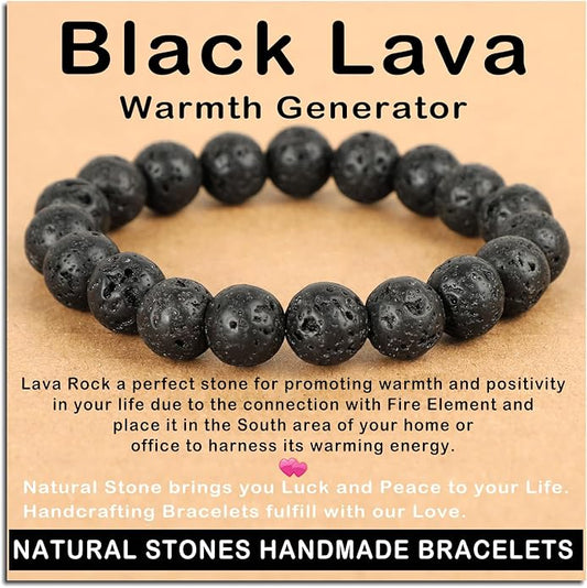 AD Beads Handmade Gemstone Stretch Elastic Bracelet Crystal Healing Reiki Nature's Beauty and Spiritual Essence Unisex