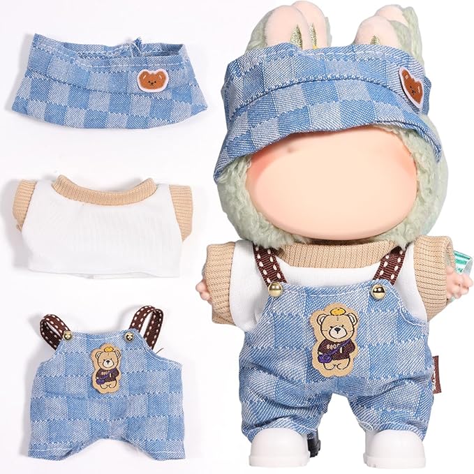 AICase for 17cm Doll Clothes/Outfit,Clothes Set for 17cm Doll,3 Piece Set Hat Clothing,Boys and Girls Stylish Adorable Dolls Clothes Accessories(D_Style)