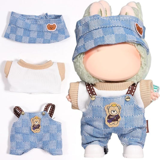 AICase for 17cm Doll Clothes/Outfit,Clothes Set for 17cm Doll,3 Piece Set Hat Clothing,Boys and Girls Stylish Adorable Dolls Clothes Accessories(D_Style)