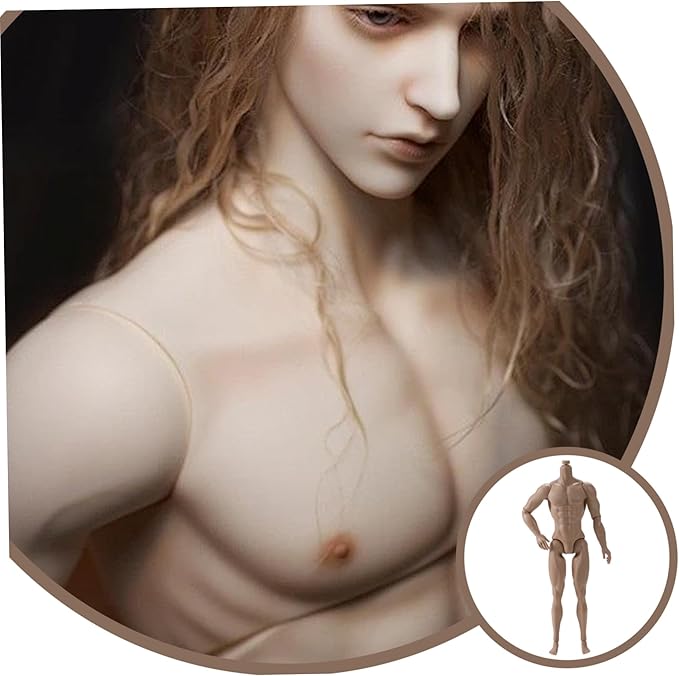 Action Figure Body, 1/6 Scale Action Figure, 6" Multi Jointed Movable Male Muscular Body for Display Collection, Light Brown