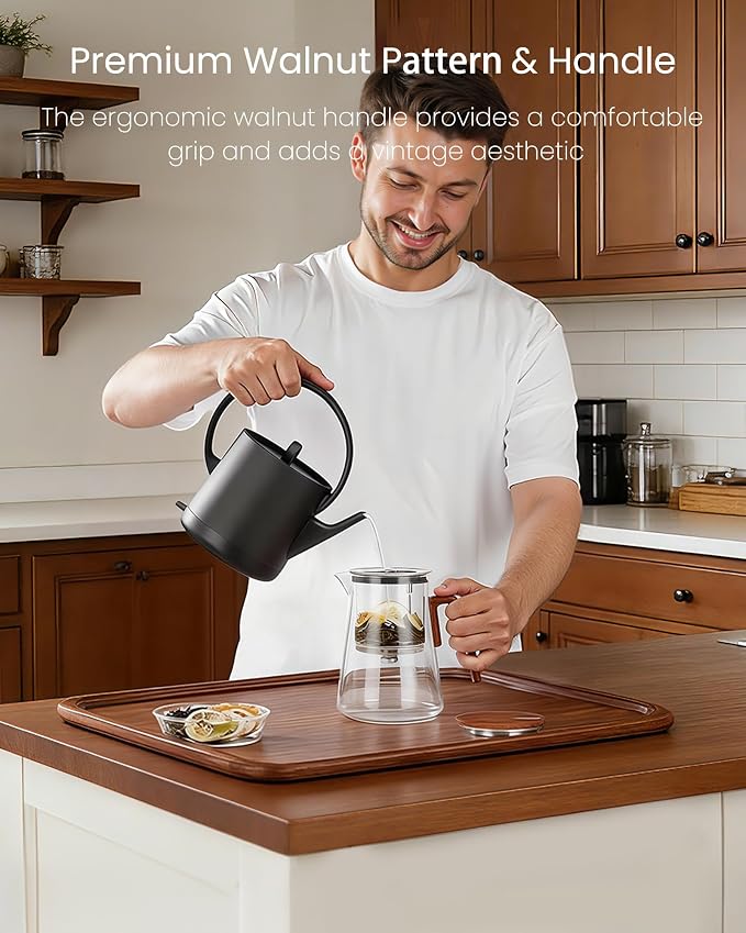 ZENS Magnetic Tea Pot, Enchanted Magic Glass Teapot with Infuser for Loose Leaf Tea Steeper, Mess-Free Magnetic Tea Maker Tea Diffusers for Herbal Tea Lovers Ideal Gifts, 34oz (1000 ml)