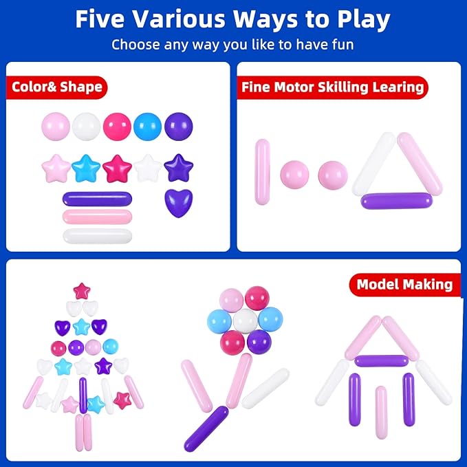 STARBOLO Ball Pit Balls for Toddlers - Macaron 150 Ball Pit Balls Crush Proof Plastic Toy Balls for Toddlers Ball Pits, Ball Pit Play Tent, Baby Pool Water Toys(Mixed 5 Colors)