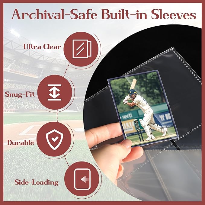 900 Pockets Football Card Binder Sleeves for Trading Cards, 9-Pocket Football Card Sleeves Album Holder Protectors for Basketball Baseball Sports Cards