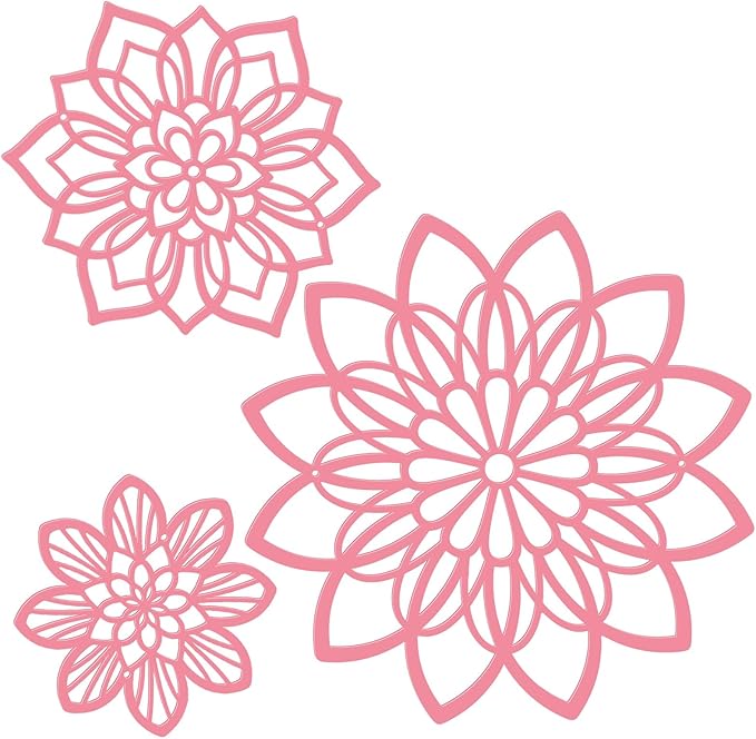 Zzbakress 3 Pcs Metal Flowers Wall Art Bathroom Wall Decor (Pink Elegant) | Farmhouse Flower Bathroom Decor Wall Decorations For Bathroom, Living Room, Office, Kitchen, Hallway And Outdoor