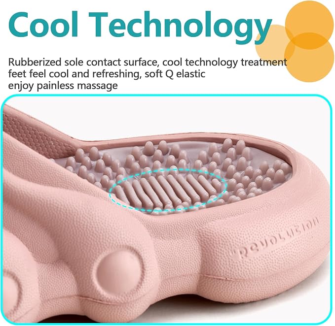 Plantar Fasciitis Relief Foot Massager for Plantar Fasciitis Shoes Women Acupressure Massage Slippers Reflexology Sandals Relaxation Gifts for Mom Dad Parents (Black Orange,women7-8/men 6.5-7.5)