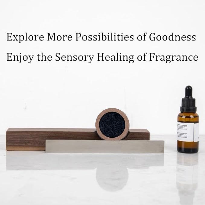 Passive Diffuser Lava Rock Natural Set Essential Oil Aromatherapy Stone for Home, Office, Car & Gifts - Compact Wood Bas
