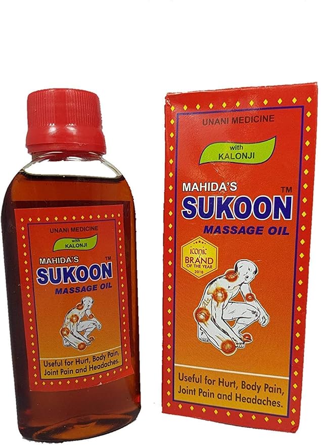 Mahida's Sukoon Red Massage Oil, 200 ml (Pack of 2), Multicolor