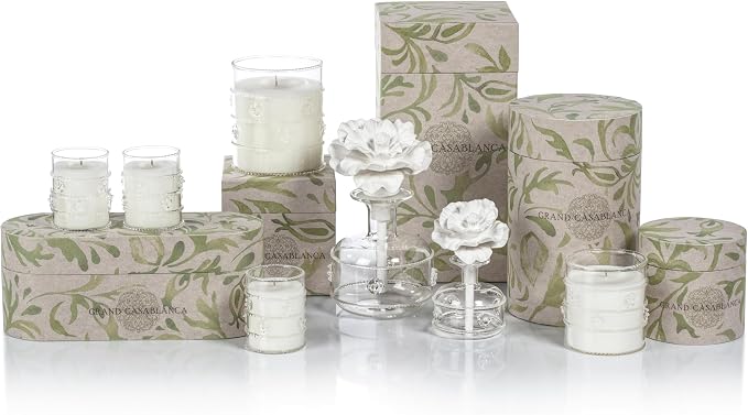 Zodax Grand Casablanca Glass Jar Scented Candle for Home Decor - Single-Wick Candle Ideal for Kitchen and Bathroom - Makes a Great Gift for Women and Men - Wild Tuberose - 6.5 Oz. -