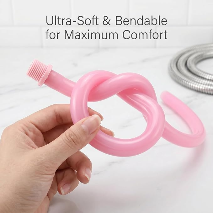 Shower Enema Douche Nozzles for Men and Women, 4 Holes Water Spray Comfortable Silicone Nozzles Enema Attachment, Reusable Shower Enema Hose