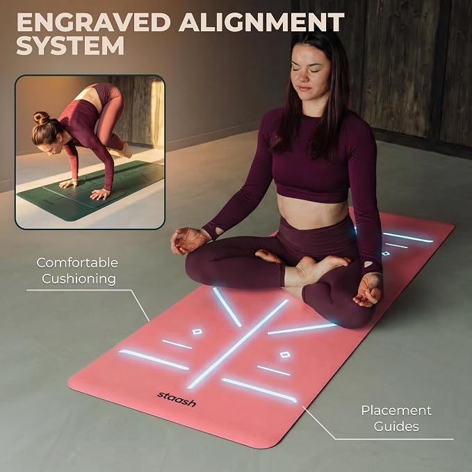 STAASH Premium Yoga Set – PU & Natural Rubber Mat + Towel + Strap + Knee Pad – Non-Slip Grip, Eco-Friendly, Studio Quality