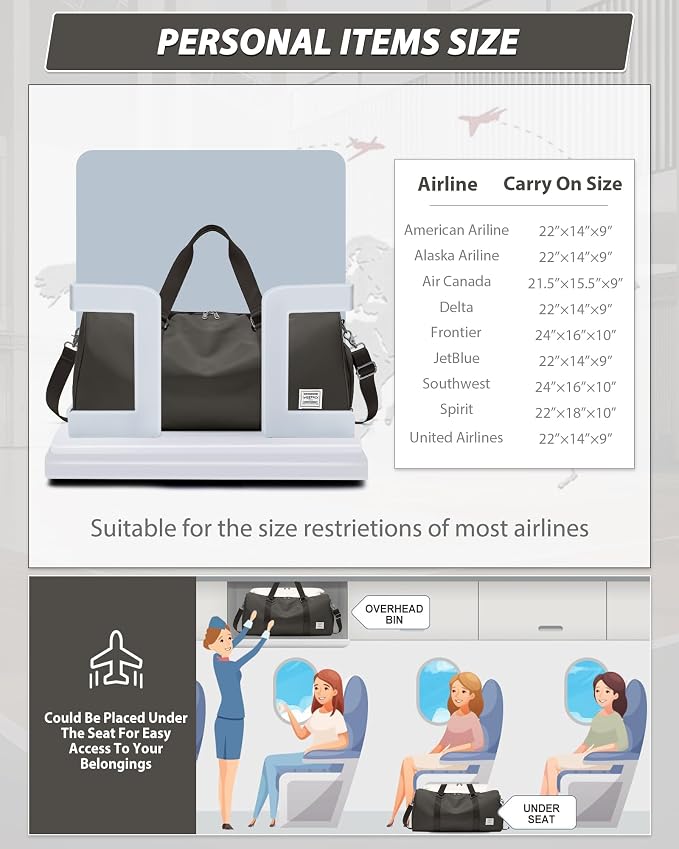 Travel Duffle Bag,Weekender Overnight Bags for Women with Shoes Compartment,Tote Gym Bag Personal Item Carry On Bag for Travel Business Trips Sport Hospital Dance Coffee Brown