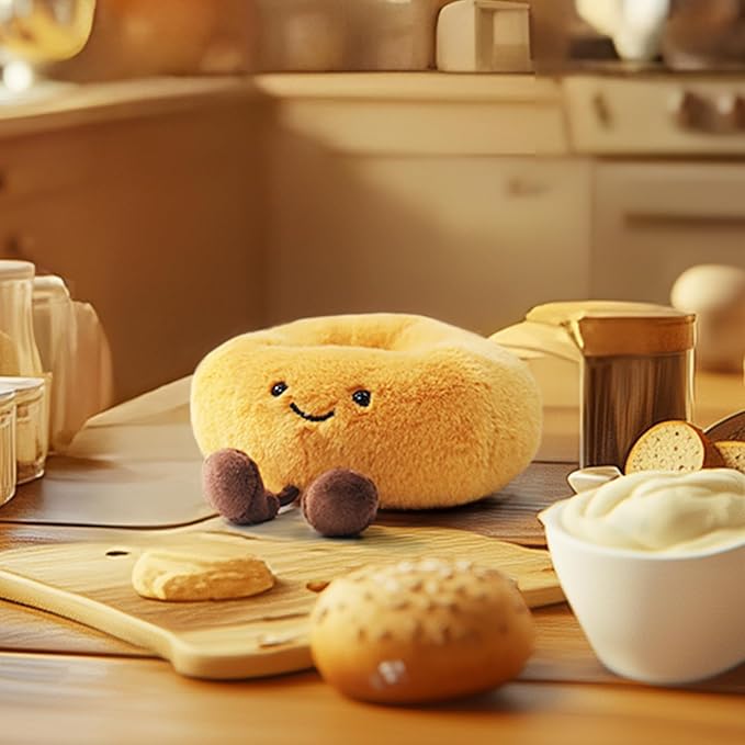 RECUR Plush Bagel Stuffed Animals,Soft Food Plush,Cute Plushie